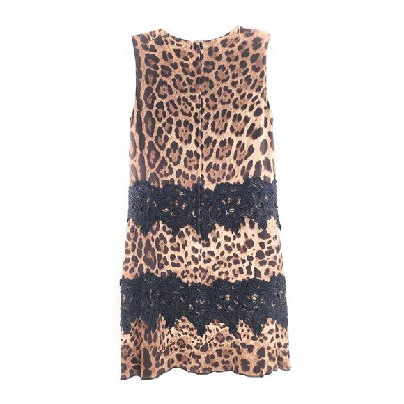 DOLCE & GABBANA Crochet Trim Leopard Print Dress - Picture 8 of 9